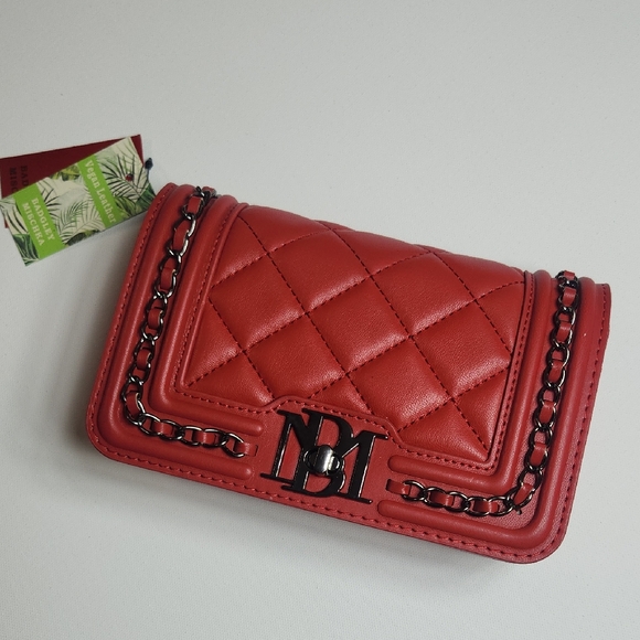 Badgley Mischka Handbags - Badgley Mischka Red Cross Body with Frame & Chain on the cover NWT